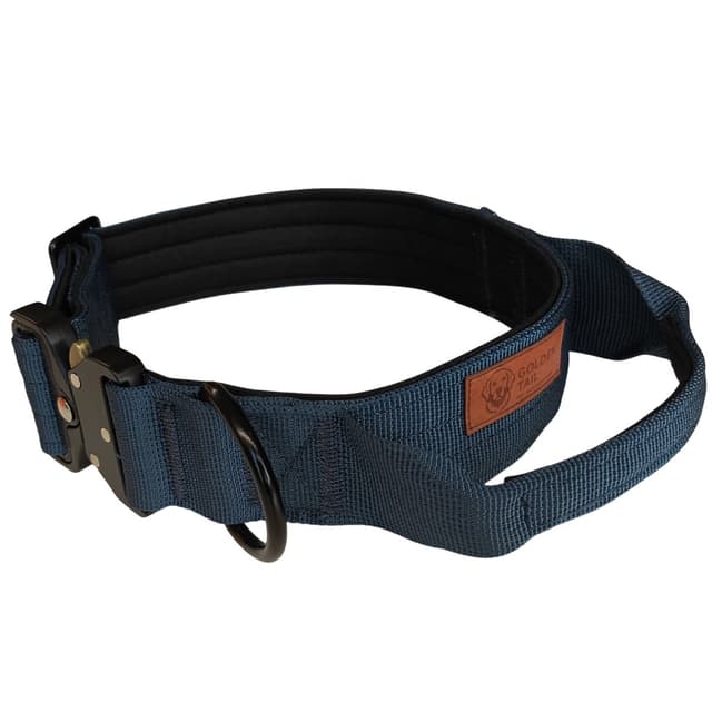 Obroża granatowa z mocnym zapięciem